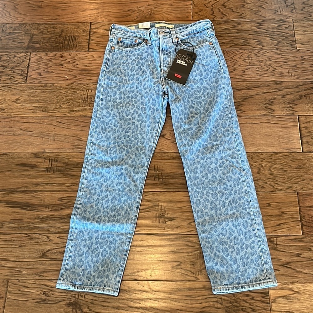 Levi's High Rise Light Blue Animal Print Jeans